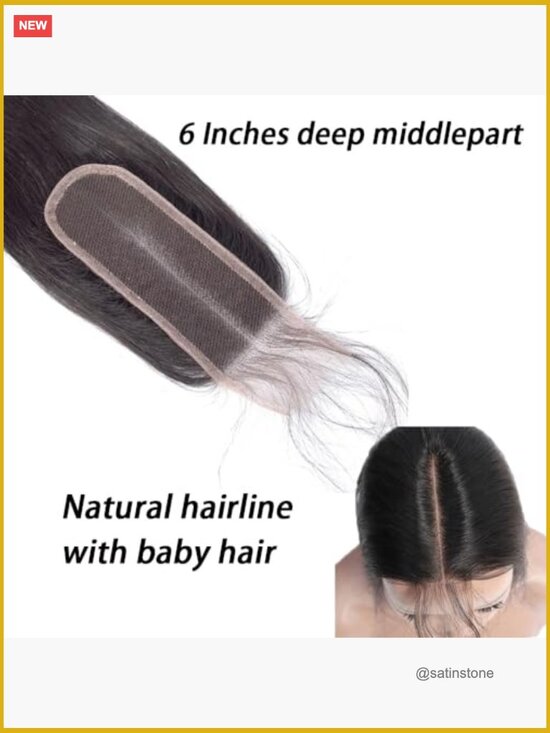 2x6 HD Transparent Body Wave Human Hair Lace Closure Middle Part With Baby Hair